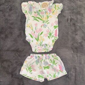 Floral Baby Bodysuit and Shorts Set